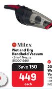 5Milex Wet And Dry Handheld Vacuum 850001996-Each