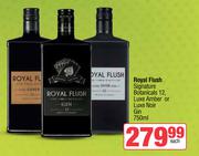 Royal Flush Signature Botanicals 12, Luxe Amber Or Luxe Noir Gin-750ml Each