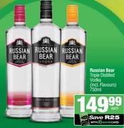 Russian Bear Triple Distilled Vodka (Incl. Variants)-750ml Each