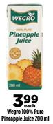 Wegro 100% Pure Pineapple Juice-200ml Each