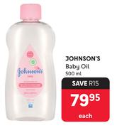 Johnson's Baby Oil-500ml Each