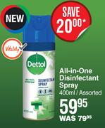 Dettol All In One Disinfectant Spray Assorted-400ml