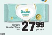 Pampers Sensitive Wipes-56's Per Pack