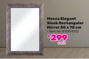 Mocca Elegant Sleek Rectangular Mirror-50 x 70cm Each
