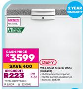 Defy 195Ltr Chest Freezer (White) DMF470