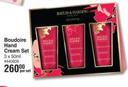 Baylis & Harding Boudoire Hand Cream Set-3 x 50ml Per Set