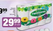 Twinsaver Toilet Tissue Rolls White 1 Ply (500 Sheets)-8s Per Pack
