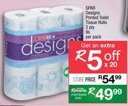 Spar Designs Printed Toilet Tissue Rolls 2 Ply-9s Per Pack
