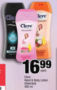 Clere Hand & Body Lotion (Selected)-400ml Each
