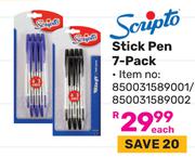 Scripto Stick Pen (7-Pack) 850031589001/850031589002-Each