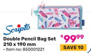 Scripto Double Pencil Bag Set 210 x190mm 850001221-Each