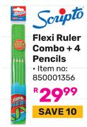 Scripto Flexi Ruler Combo + 4 Pencils 850001356