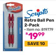 Scripto Retro Ball Pen (2 Pack) 819779-Each