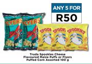 Truda Spookies Cheese Flavoured Maize Puffs Or Flyers Puffed Corn Assorted-For Any 5 x 100g