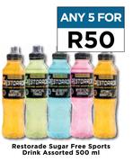 Restorade Sugar Free Sports Drink Assorted-For Any 5 x 500ml
