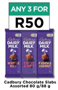 Cadbury Chocolate Slabs Assorted-For Any 3 x 80g/88g