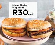 Rib Or Chicken Burgers-2s Each