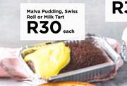 Malva Pudding, Swiss Roll Or Milk Tart-Each