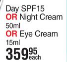 Neutrogena Day SPF15 Or Night Cream 50ml Or Eye Cream 15ml-Each