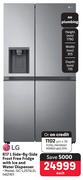 LG 617L Side By Side Frost Free Fridge With Ice & Water Dispenser GC-L257SLXL