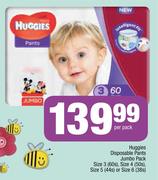 Huggies Disposable Pants Jumbo Pack Size 3(60s),Size 4(50s),Size 4(44s) Or Size 6(38s)-Per Pack