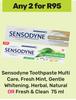 Sensodyne Toothpaste Multi Care, Fresh mint, Gentle Whitening-For Any 2 x 75ml