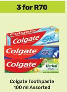 Colgate Toothpaste Assorted-For 3 x 100ml