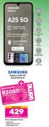 Samsung Galaxy A25 5G Smartphone-On 1.2GB Red Top Up Core More Data