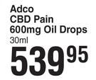 Adco CBD Pain 600mg Oil Drops-30ml