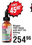 Biogen CBD Sleep With MCT Oil 600mg-30ml