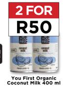 You First Organic Coconut Milk-For 2 x 400ml