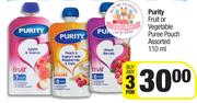 Purity Fruit Or Vegetable Puree Pouch Assorted 110ml- For Any 3