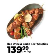 Red Wine & Garlic Beef Sosaties-Per Kg