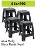 Miss Molly Black Plastic Stool-For 4