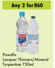 Powafix Lacquer Thinners/Mineral Turpentine-For 2 x 750ml