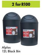 Alplas 12L Black Bin-For 2