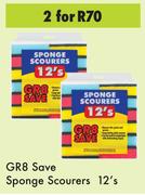 GR8 Save Sponge Scourers-For 2 x 12's