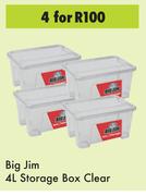 Big Jim Storage Box Clear-For 4 x 4L