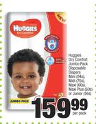 Huggies Dry Comfort Jumbo Pack Disposable Diapers-Per Pack