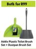 Addis Platic Toilet Brush Set + Dustpan Brush Set-Both For