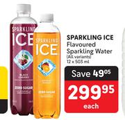 SPARKLING ICE Flavoured Sparkling Water (All Variants)-12 x 503ml Each