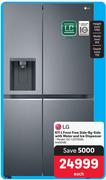 LG 611L Frost Free Side By Side With Water & Ice Dispenser GC-L257SQSL