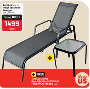 Terrace Leisure Onyx Textilene Lounger-Each