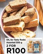 Oh, So Tasty Rusks Assorted-For 2 x 500g