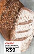 1 x 60% Rye Bread, 1 x Multiseed Bread Combo