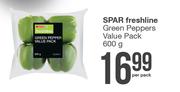 Spar Freshline Green Peppers Value Pack-600g Per Pack