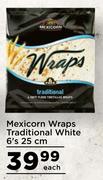 Maxicorn Wraps Traditional White-6's (25cm) Each