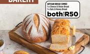 Artisan Bread Combo: 1 x Cheese & Onion Bread, 1 x Oats & Honey Bread-Both For