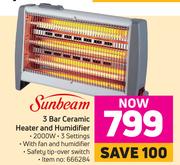 Sunbeam 3 Bar Ceramic Heater & Humidifier