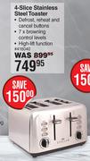 Stellar 4 Slice Stainless Steel Toaster
